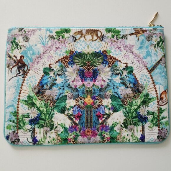 Camilla Moon Garden Small Canvas Clutch Bag Purse Handbag b40 - Picture 5 of 6